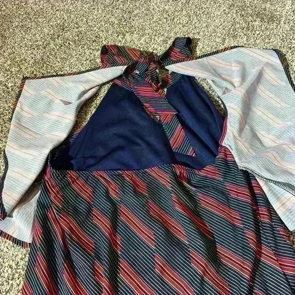 Anthropologie Doe & Rae Womens Small  Striped Navy And Red, Open Back - Picture 8 of 8